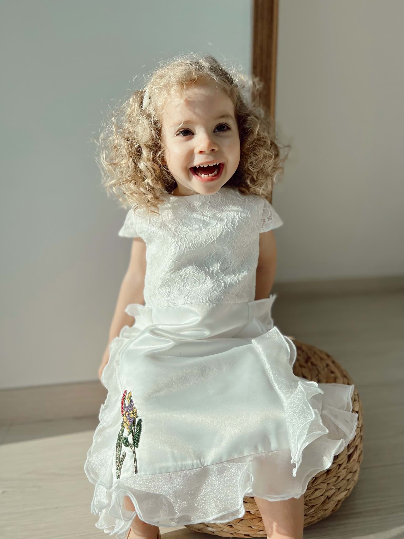 Picture of WHITE GUİPURE ORGANZE DRESS